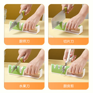 Kitchen <b>Knife</b> <b>Sharpener</b> Multi Grit Manual Stainless Steel 3 In 1 For Home Use - Product Image 3