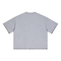 Kaos T-Shirt Sorona Boxy 240g Cetak Logo Kustom, Bernapas, Cepat Kering, Sentuhan Dingin, Jahitan Kontras Abu-abu, Vintage Streetwear