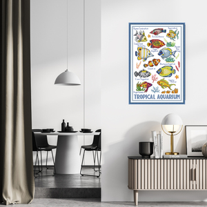 NKF, venta al por mayor y personalizada, peces tropicales, tela Aida, Kits <span class=keywords><strong>de</strong></span> <span class=keywords><strong>punto</strong></span> <span class=keywords><strong>de</strong></span> <span class=keywords><strong>cruz</strong></span>, decoración del hogar, bordado, juegos <span class=keywords><strong>de</strong></span> regalo, Kit <span class=keywords><strong>de</strong></span> ganchillo, mano DIY - Product Image 1