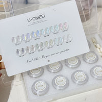 Poudre Magique Super Brillante Effet Miroir pour Ongles, Poudre Ciel Lunaire, Nouveauté Spéciale Bijoux pour Ongles, 12 Couleurs, 1 Set, Poudre Aurore Argentée