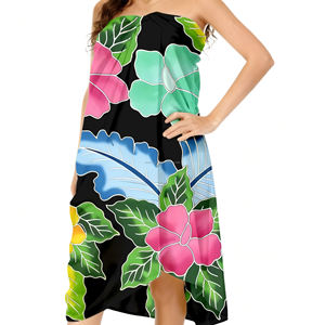 <span class=keywords><strong>Polynésie</strong></span> française (y compris <span class=keywords><strong>Tahiti</strong></span>) Pareo traditionnel pour femmes, imprimé numérique de fleurs d'hibiscus, rayonne, îles du Pacifique - Product Image 3