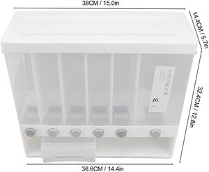 Contenedor de Alimentos Rectangular de 5 Compartimentos, Apto para Microondas, Ecológico, de PP, Dispensador de Cereales, Capacidad de Carga de 6-10L, 10kg, en Tendencia - Product Image 5