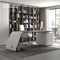 Mobilier de bureau luxueux Poste de travail Bureau de directeur en L Design moderne Boss Executive Bureau de direction