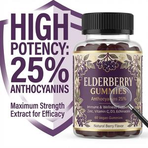 Fabricante de Gomitas de Saúco a Granel con Etiqueta Privada OEM, Vitaminas C, Zinc, D3, Equinácea, Apoyo Inmunológico, Gomitas Veganas con Pectina - Product Image 4