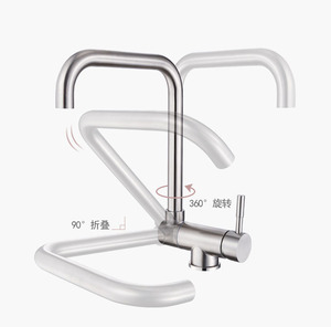 <span class=keywords><strong>Robinet</strong></span> de <span class=keywords><strong>cuisine</strong></span> moderne en acier inoxydable SUS304 avec bec pivotant à 360 degrés, mitigeur eau chaude et froide pour évier de <span class=keywords><strong>cuisine</strong></span> - Product Image 4