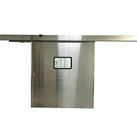 Porte coulissante automatique hermétique à simple battant en acier inoxydable avec capteur pour salle blanche médicale