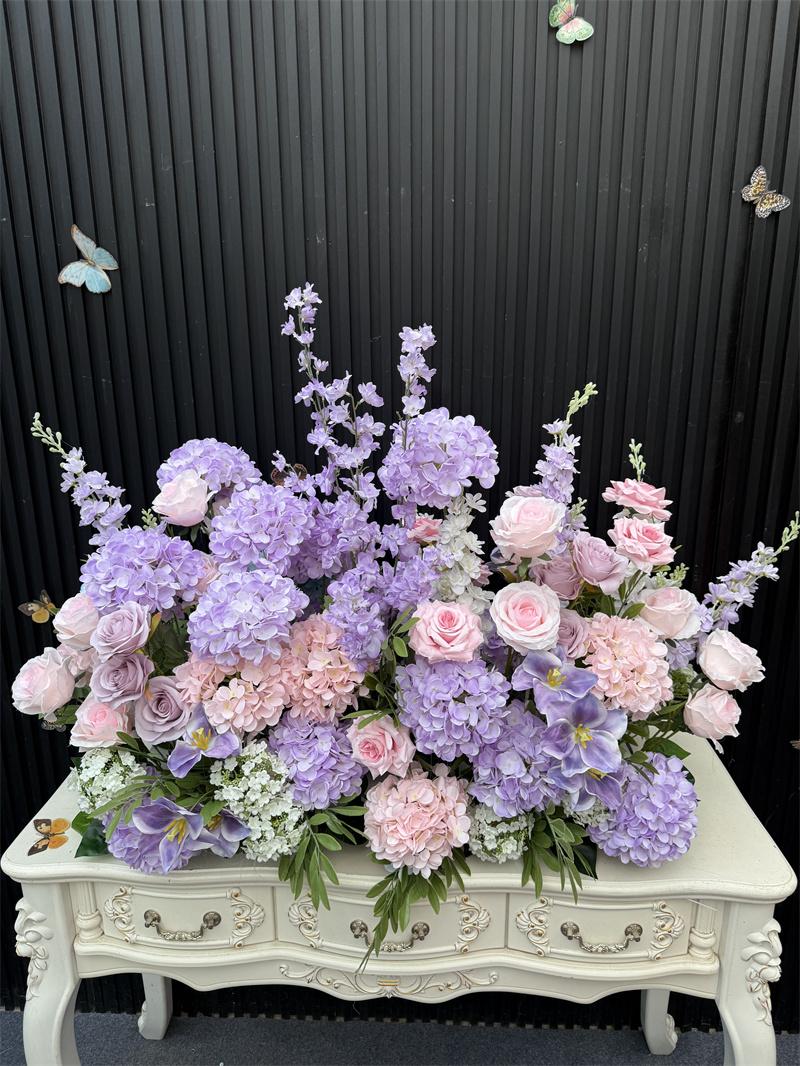 100cm purple wedding aisle flower runner