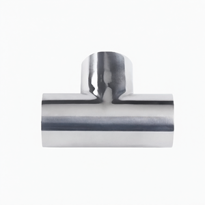 Raccord de tuyauterie en acier inoxydable poli miroir, forme en T soudée, 304 316, équipement industriel - Product Image 1