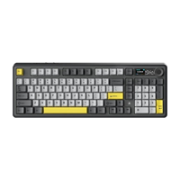 AJAZZ AK980 Keyboard Mekanik Nirkabel dan Berkabel Dengan Layar dan Tombol Pengatur Posisi Lampu Bawah RGB Dapat Disesuaikan