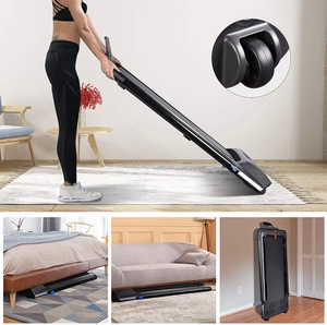 Tapis de marche électrique pliable portable 2-en-1 compact multifonction avec clé d'arrêt de sécurité pour la marche et la course à domicile - Product Image 2