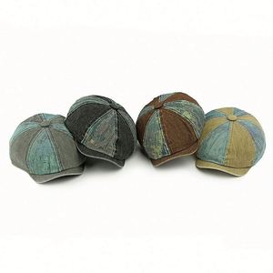 Boina de Algodón Lavado Estilo Japonés Vintage para Mujer, Gorra Newsboy de Mezclilla con 8 Paneles y Diseño Personalizado de Moda Urbana - Product Image 2