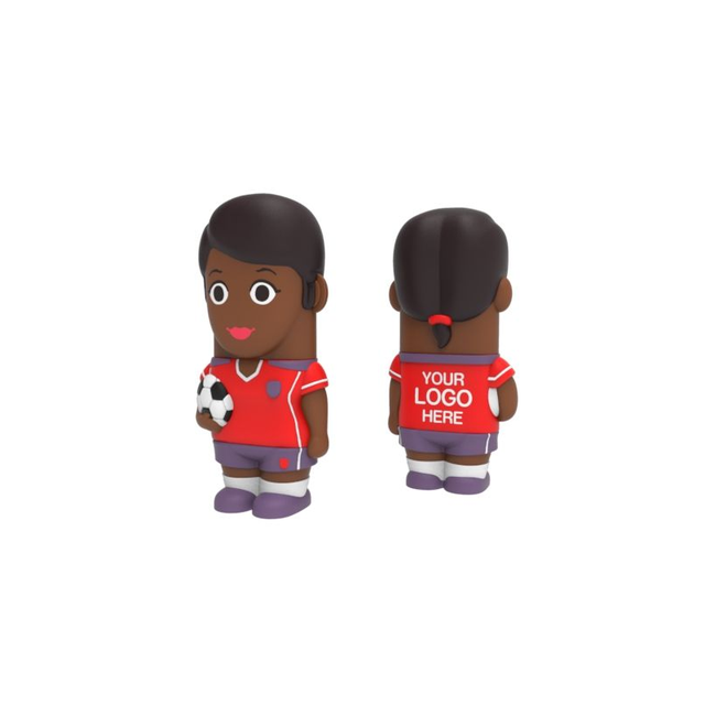 Female Soccer Player USB Flash Drive Sporty Character Design, Big Capacity Fast Speed Usb Stick