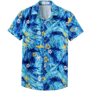 Camisas de Verano sin Mangas con Cuello Mandarín y Estampado Hawaiano para Hombre, Estilo Casual para la Playa, Uso Diario, Protección Anti-UV - Product Image 4