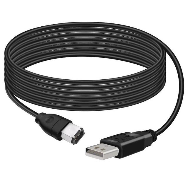 1.8m Hi-Speed USB 2.0 Type a Male to 6-Pin FireWire Adapter Cable with 3A Fast Charging for Computer Digital Camera & Camcorder