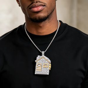 Pendentif personnalisé spécial en diamant moissanite VVS, passe le testeur de diamant, plaqué or, argent sterling 925, certificat GRA, pendentif hip-hop - Product Image 1