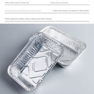 Contenedores de papel de aluminio rectangulares desechables al por mayor, tapas de inyección de varios tamaños para fiambreras de almacenamiento de alimentos - Product Image 3