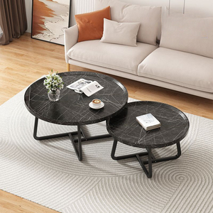 Juego de mesa de madera para el hogar, sala de estar combinada para mesa de centro, mesa redonda de madera maciza multifunción, estilo nórdico - Product Image 6