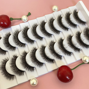 Marque privée Vegan Faux <span class=keywords><strong>Cils</strong></span> 3D <span class=keywords><strong>5D</strong></span> Fluffy Faux Mink Full Strip <span class=keywords><strong>cils</strong></span> vendeur en gros DD Curl épais Volume 10 paires de <span class=keywords><strong>cils</strong></span> - Product Image 2
