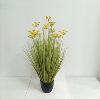 Bouquet de fleurs artificielles réalistes en PVC souple, moderne, respectueux de l'environnement, fleurs en dentelle, plante en pot, arrangement de scène, roseau, chien