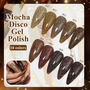 ICE NOVA Mocha Disco Gel Polish - Teintes Rouge Brun Noël - Vernis Gel Disco Réfléchissant Pailleté UV - Sans <span class=keywords><strong>HEMA</strong></span>, Sans TPO - Product Image 5