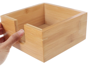 Precio de fábrica, servilletero personalizado de madera de bambú, dispensador de forma cuadrada, soporte decorativo para pañuelos - Product Image 5