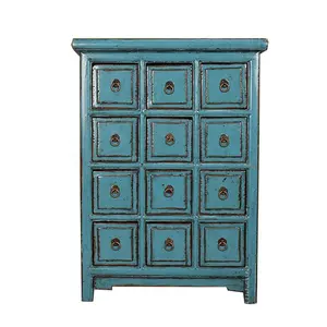 Chinese antique living room furniture lacquered solid pine wood filing cabinet