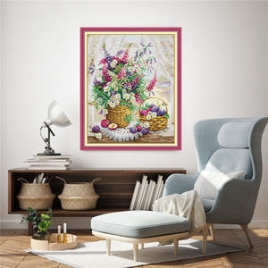 NKF Atacado Kits Bordados <span class=keywords><strong>Aida</strong></span> <span class=keywords><strong>Cloth</strong></span> 14CT Folk Crafts Flor Impresso Cross Stitch Kits Para Adultos - Product Image 2