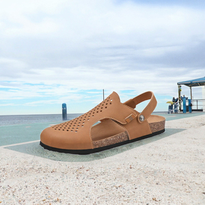 Sandalias Planas de Cuero Vacuno Genuino para Hombre, Hechas a Mano, Transpirables, con Plantilla de Goma, Frescas para el Verano, Antideslizantes, con Logotipo Personalizado - Product Image 2