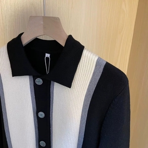 <span class=keywords><strong>Cardigan</strong></span> in Maglia Jacquard, Maglione Casual da Uomo <span class=keywords><strong>Slim</strong></span> <span class=keywords><strong>Fit</strong></span> a Maniche Lunghe Stile Hip Hop - Product Image 2