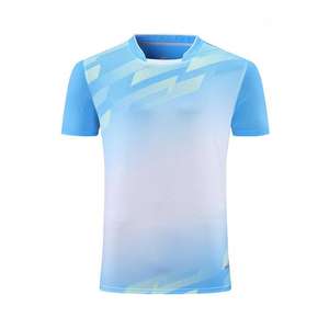 Combinaison de t-shirt à séchage rapide avec logo personnalisé uniformes d'équipe d'entraînement de badminton de compétition sportive uniformes de classe à manches courtes col - Product Image 2