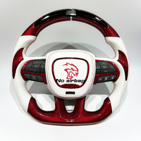 Volante de fibra de carbono de estilo rojo y blanco para Dodge Challenger Charger RT Durango SRT Scat Pack 392 Super Bee