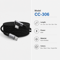 Kabel Data USB-C ke Type-C Nylon, Pengisian Cepat 60W 2A untuk Komputer, Ponsel, dan IOS - Promo!