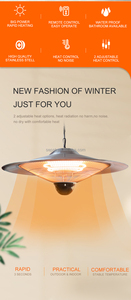 Calentador Eléctrico Infrarrojo para Exteriores de 1500W, Fibra de Carbono, Enchufe del Reino Unido, 220V, Protección contra Sobrecalentamiento, Control Remoto, Eficiente Energéticamente - Product Image 3