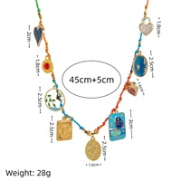 2025 haute qualité océan Style coeur yeux pendentif collier tressé collier de perles bijoux femmes