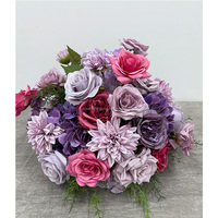 Dekorasi Acara Pernikahan 30cm 35cm, Centerpiece Meja Besar, Bunga Buatan Fuchsia Lilac Lavender Ungu Mawar, Bola Bunga Artifisial