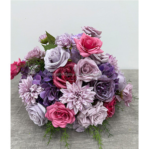 Boule de fleurs artificielles de 30 cm et 35 cm pour décoration de mariage et événements, grand centre de table, fausse <span class=keywords><strong>rose</strong></span> <span class=keywords><strong>fuchsia</strong></span>, <span class=keywords><strong>lilas</strong></span>, lavande, violette - Product Image 1