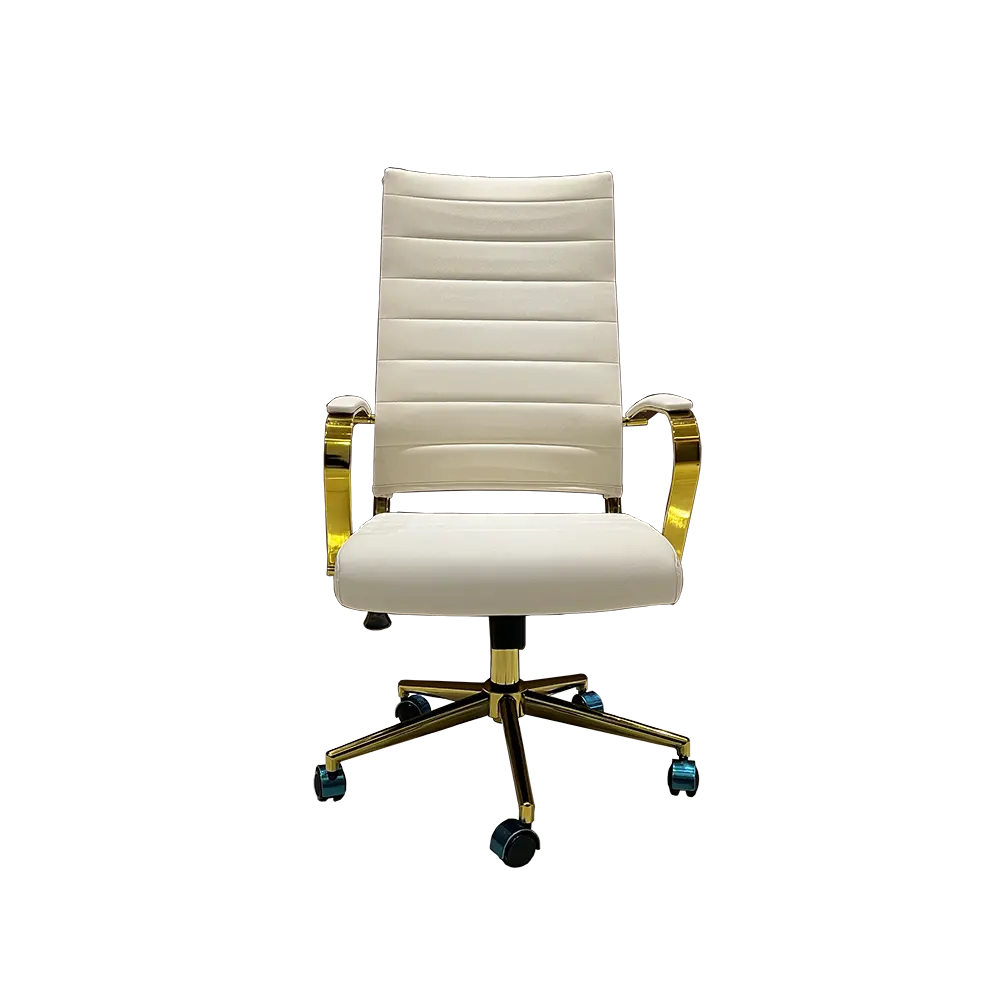 Sedia da ufficio per Manager esecutivo per conferenze In oro con schienale alto In pelle di lusso di vendita calda In casa