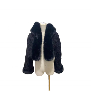 Nuovo Cappotto Lungo da Donna in Finta Pelliccia, Morbido, Lavorato <span class=keywords><strong>a</strong></span> Maglia, Scollo <span class=keywords><strong>a</strong></span> V, Stampato, Spesso, Taglie Forti, Stile Vintage Europeo Americano, Eco-friendly - Product Image 1