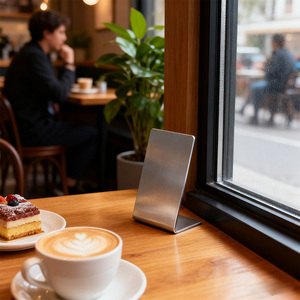 L Hình Dạng Chất Lượng Cao Tùy Chỉnh Thép Không Gỉ Mã QR Scan <span class=keywords><strong>Menu</strong></span> Logo Hiện Đại Bảng Trang Trí Phụ Kiện Bảng Quảng Cáo - Product Image 4