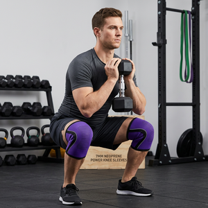 Compression Non Slip Weightlifting Training Knee Sleeves Heavy Duty Fitness Workout Knee <b>Wraps</b> by Standard International - Product Image 6