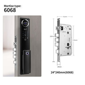 Tuya Wifi APPビデオインターホン自動顔ID狭いプロファイルアルミスマートロックパスワード付きインテリジェントドアロック - Product Image 1