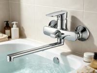 Robinet de douche mural en alliage de zinc chromé avec noyau en céramique, mitigeur bain-douche adapté aux salles de bain d'hôtels et d'appartements