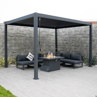 Auvent et belvédère enduits par poudre en aluminium gris simple modernes de faible puissance de pergola