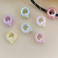 Perles acryliques à grand trou, lettres, effet gelée, UV arc-en-ciel, pour DIY, chaînes de téléphone portable, accessoires de sac, bijoux, tendance mode