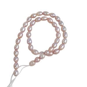 Perles de riz d'eau douce naturelles Wenchi 7-8 mm, matériaux semi-finis en vrac pour la fabrication de bijoux et de colliers - Product Image 5