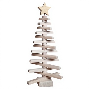 Handmade Wooden Christmas <b>Tree</b> <b>Ornament</b>, Natural Rustic Wood Holiday <b>Tree</b> Decoration for Tabletop Display, Christmas Party, Home - Product Image 1