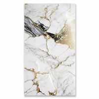 Panel de Pared de Mármol PVC Calacatta con Vetas Doradas, Superficie con Acabado Brillante UV, para Interiores de Hoteles de Lujo, WYRAX