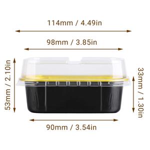 Vaso Rectangular de Papel de Aluminio de 6 Oz, Vaso de Papel de Aluminio Colorido, Recipiente de Papel de Aluminio Reciclable para Postres con Tapa de PET - Product Image 2