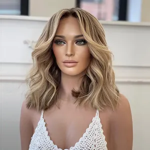 Balayage Highlights 100% rohes Haar HD-Spitze Alle jüdischen Perücken Spitzen oberteile mit Locken Rabbi-Zertifizierung Jüdische koschere Perücken