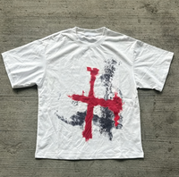 T-shirt à manches courtes en coton 100% imprimé numérique personnalisé pour homme, tissu jersey épais et lourd, impression numérique directe, coupe ample et carrée